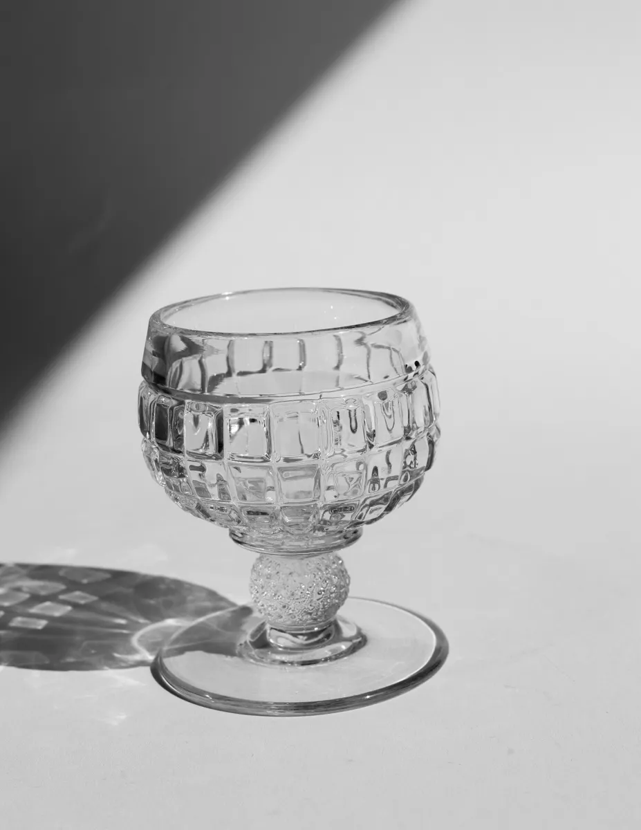 Heavy Goblet, Thumbprints Heisey Glass Puritan Colonial Panels Goblets Hexagonal Base