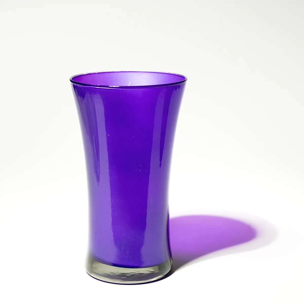 Tapered Opaque Purple Flower Vase