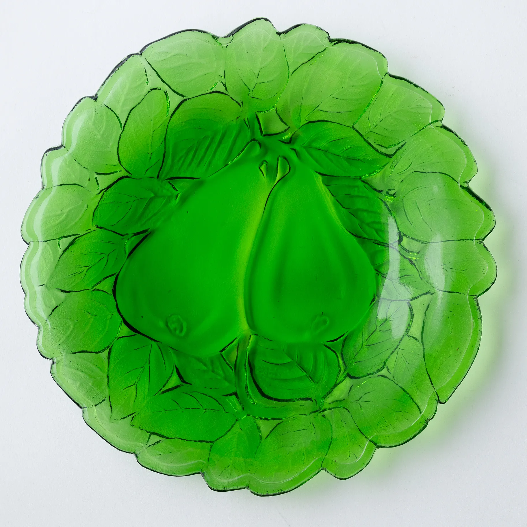Clear Green Pear Plates - 11"