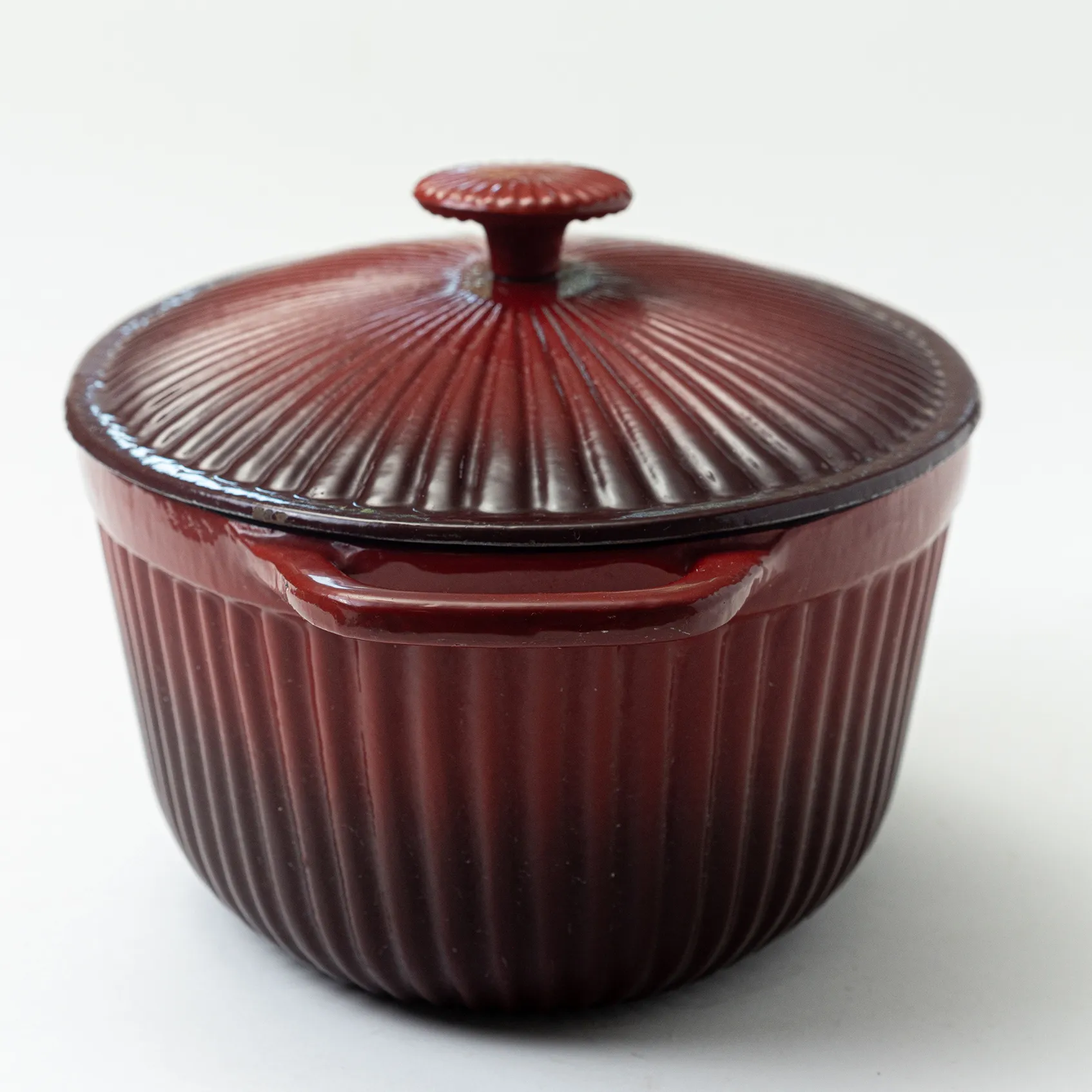 Red Ribbed Dutch Oven