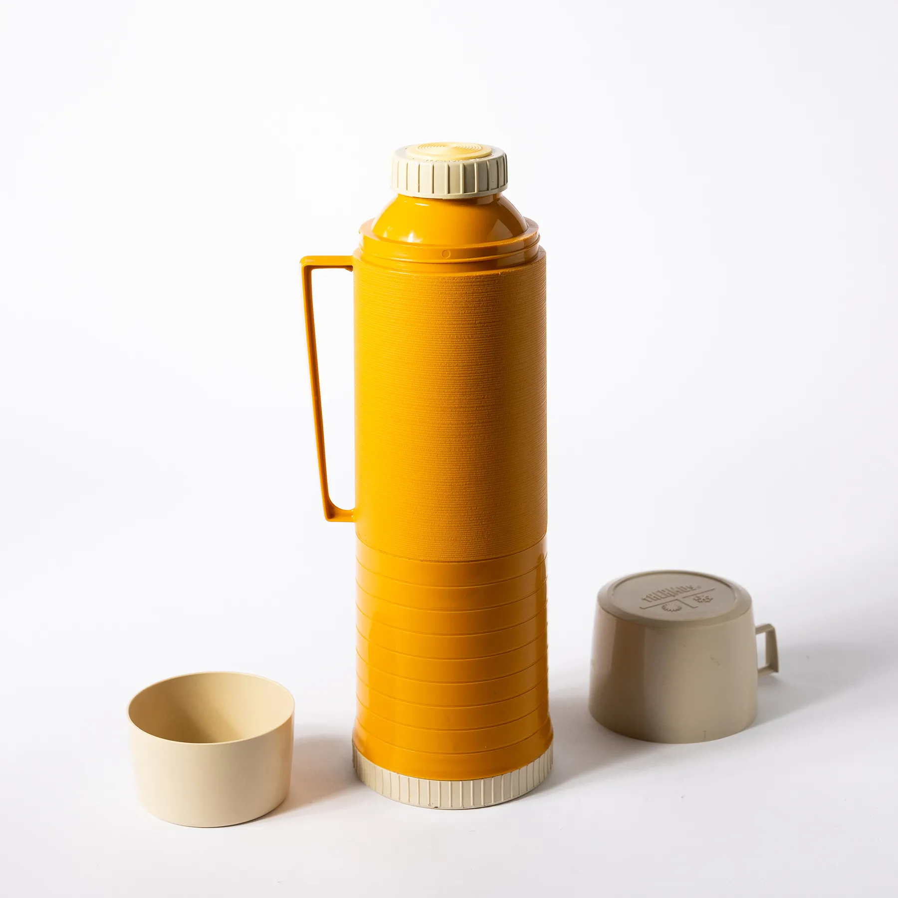 Vintage Golden Yellow Orange Hot and Cold Thermos 