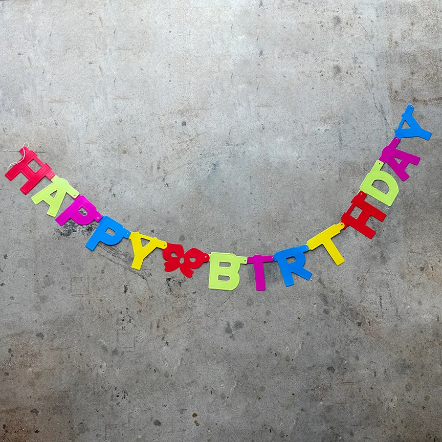 Colorful Paper Happy Birthday Letter Banner Party