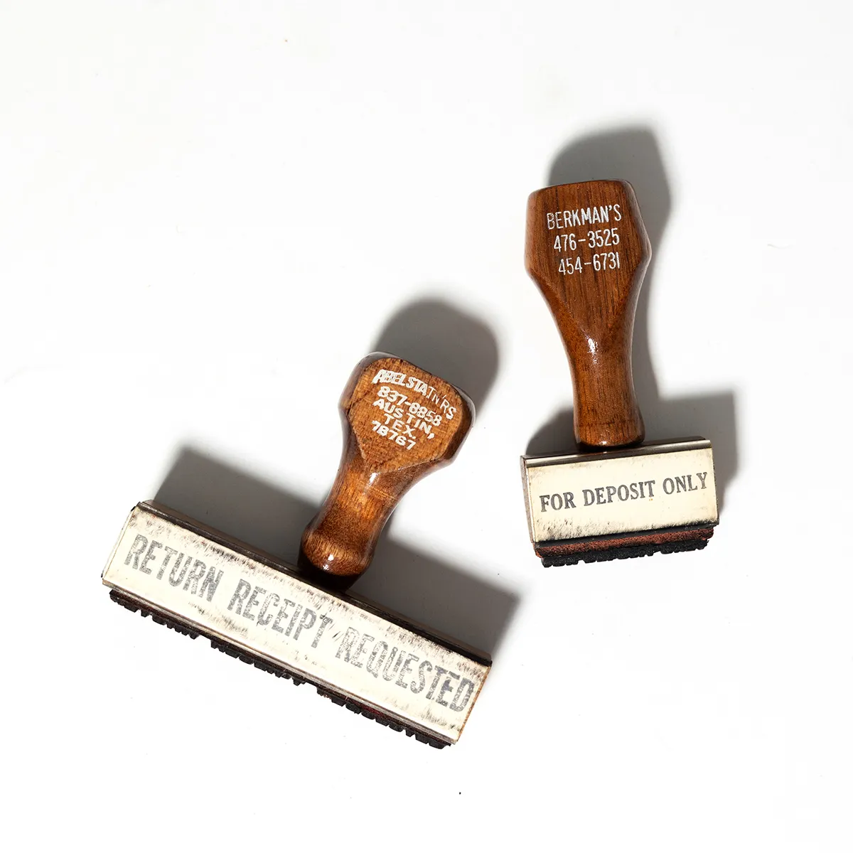 Office Wooden Handle Hand Rubber Ink Stamps