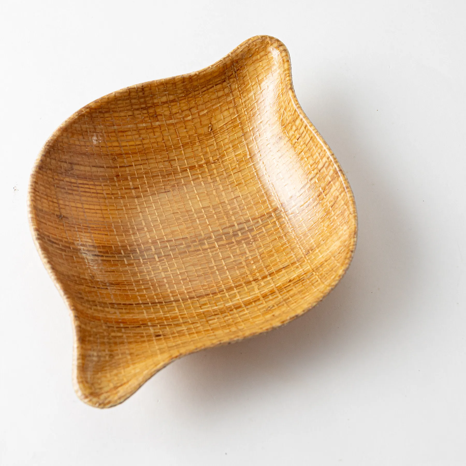 Woven, rattan, wicker Bowl, gravy boat with Two Pour Spouts - 9.75 x 6.5 x 2.5"