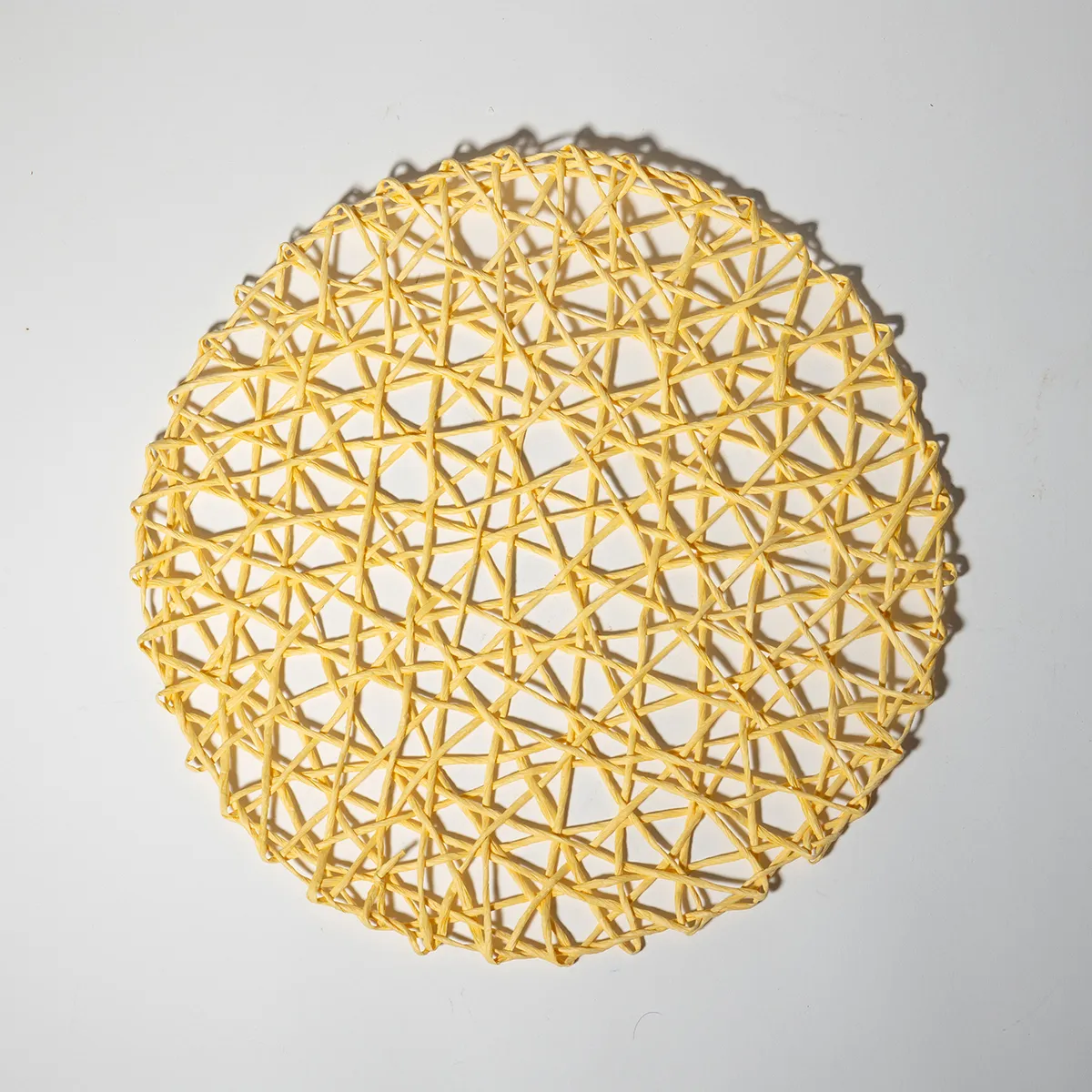 Yellow, Loosely Woven Straw Placemats