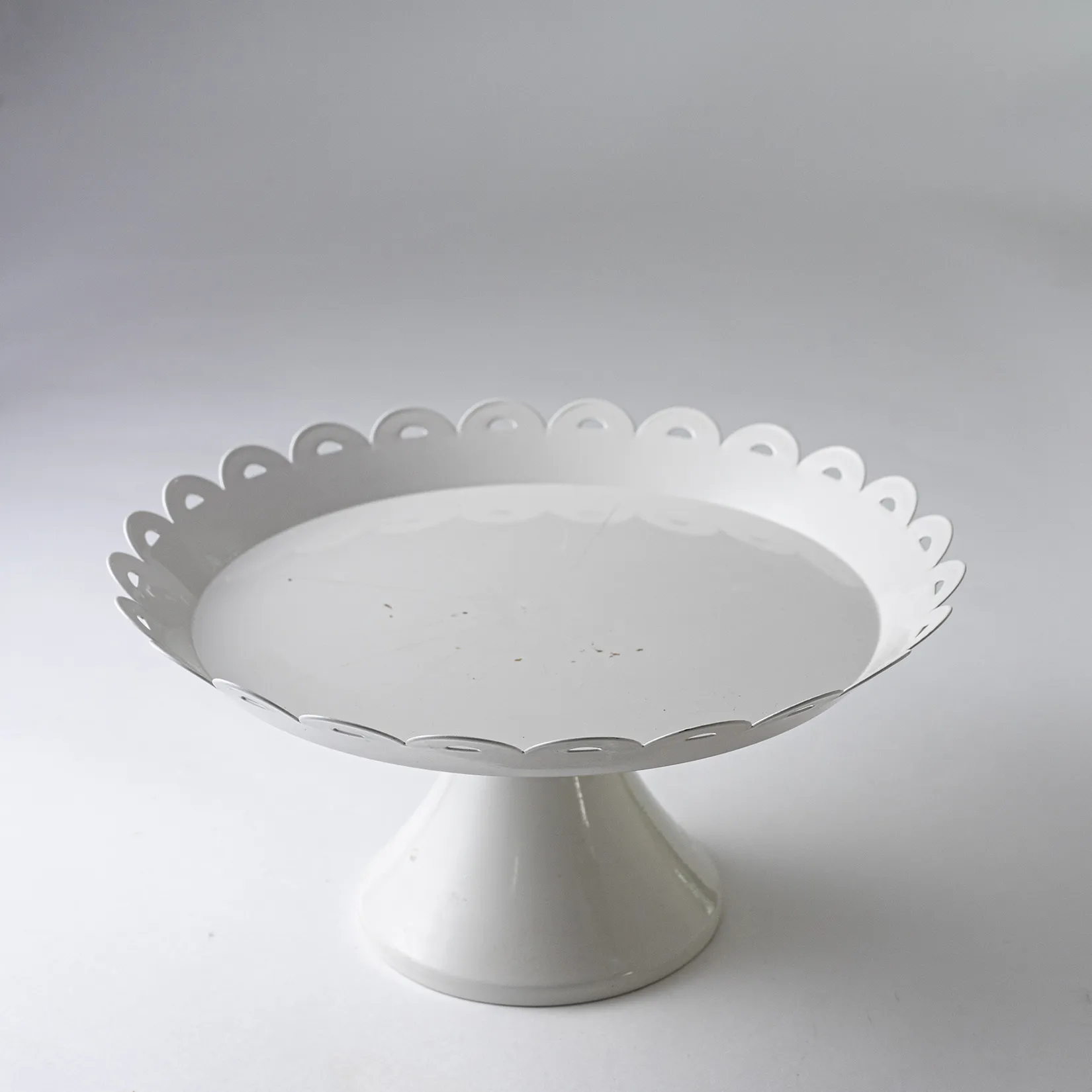 Metal Scalloped Cake Stand - 12" x 6"