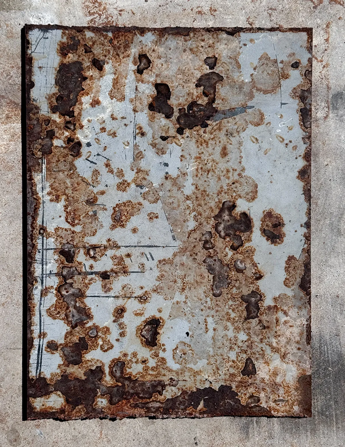 Aged Rusty Industrial Distressed Metal Panel Photography Surface
