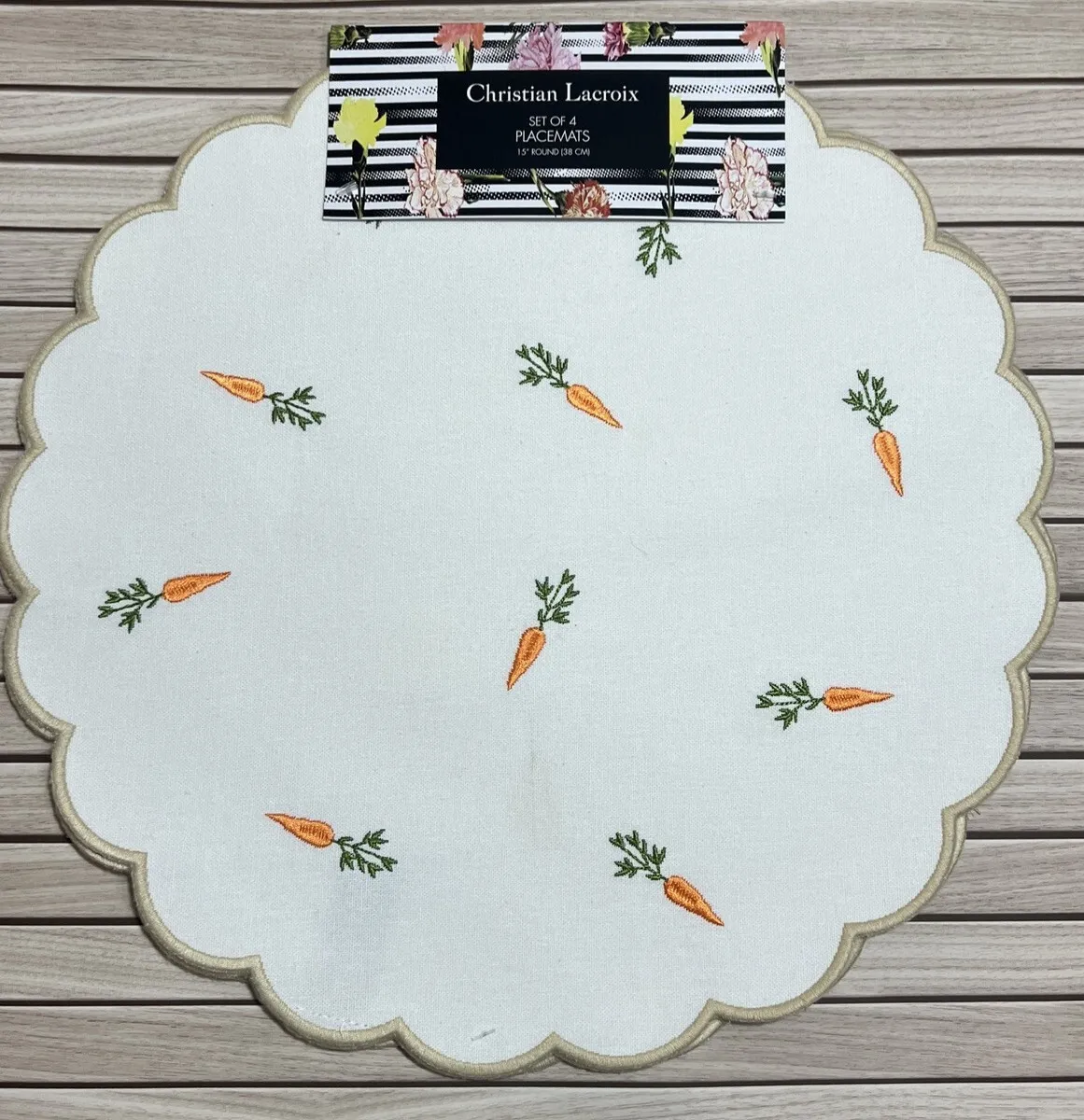 bright baby yellow round woven wicker placemat with braided scalloped edge