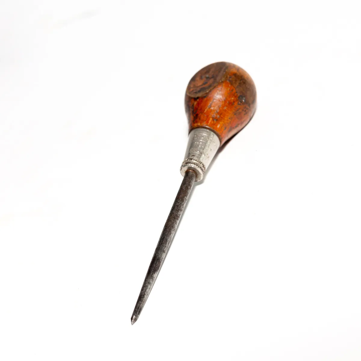 Spike Tool with wood handle Worn, Patina, vintage