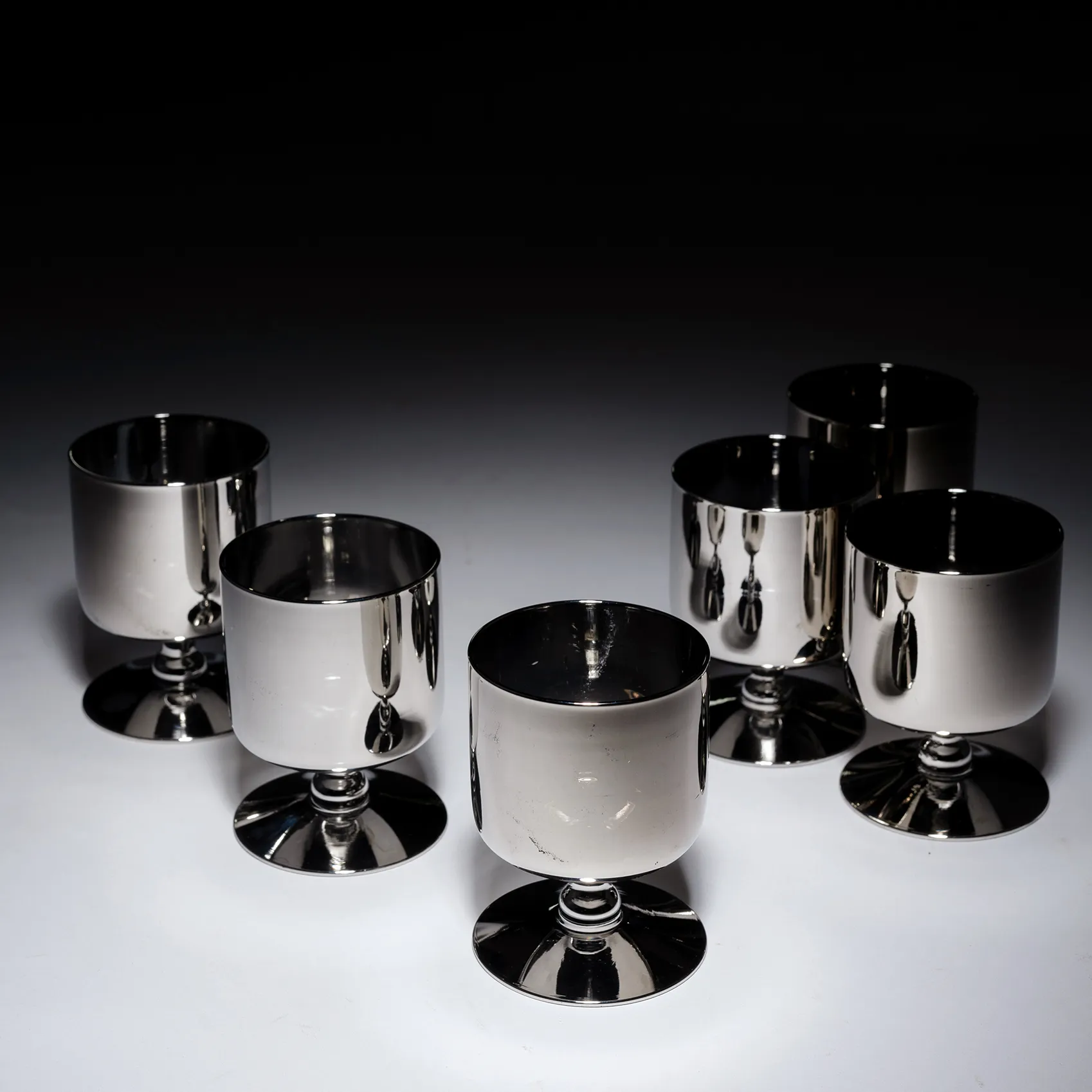 Mercury Glass Cordial Glasses - 3.5" x 2.25"