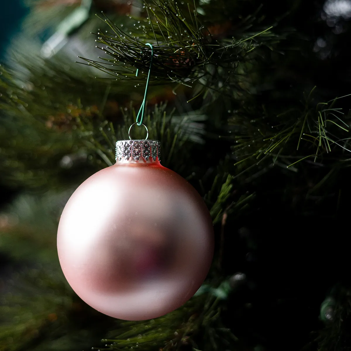 Traditional Medium, Round, Pink Christmas Bulb Christmas Tree Ornament