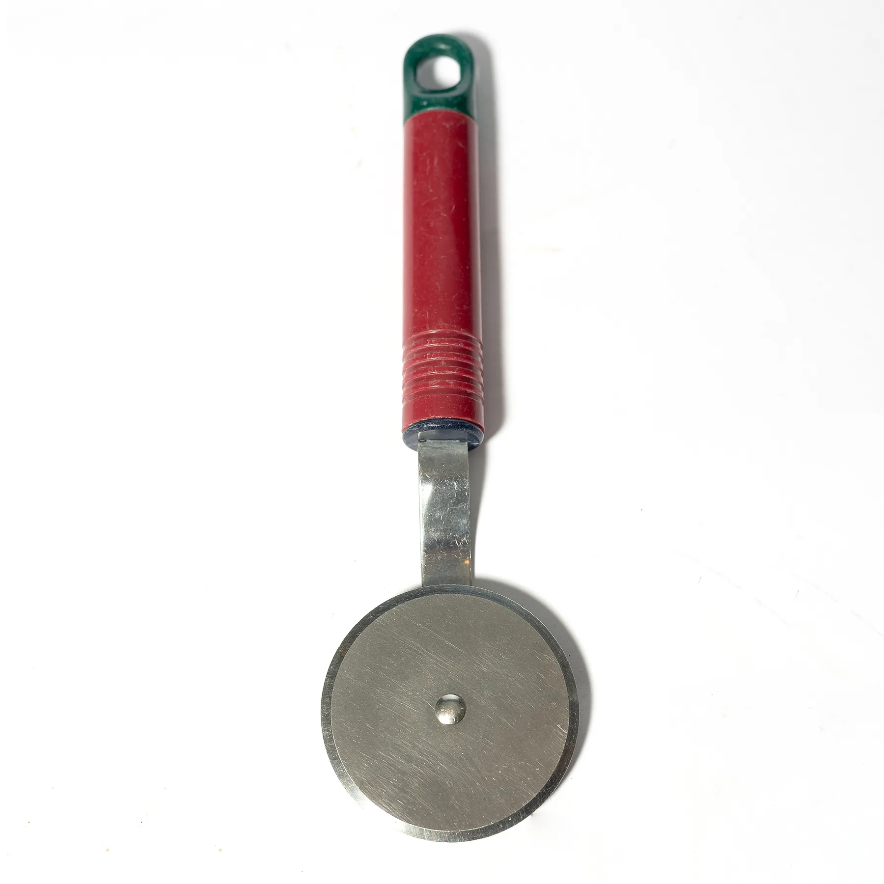 Vintage Steel Pizza Cutter Red Handle - 