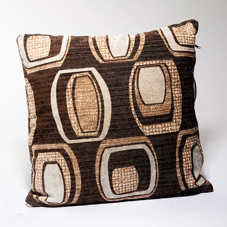 Retro Print Brown Toned Throw Pillows - 16" x 16"