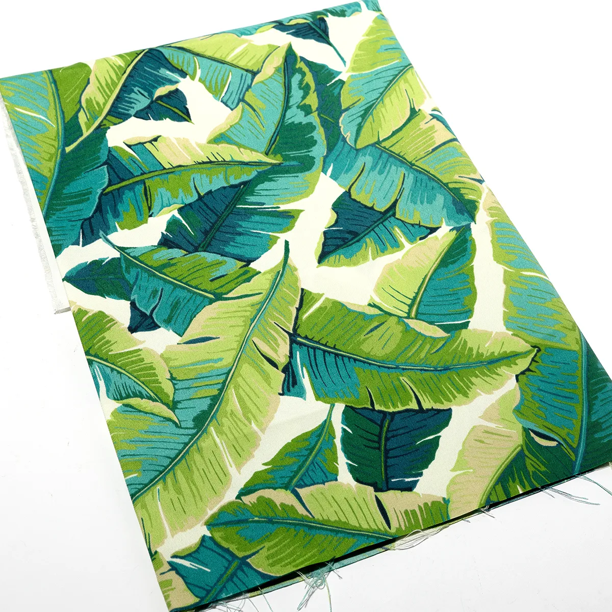 tropical green palm leaf fabric