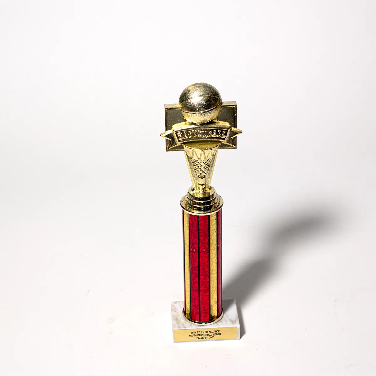 Vintage Plastic red and Gold basketball trophy