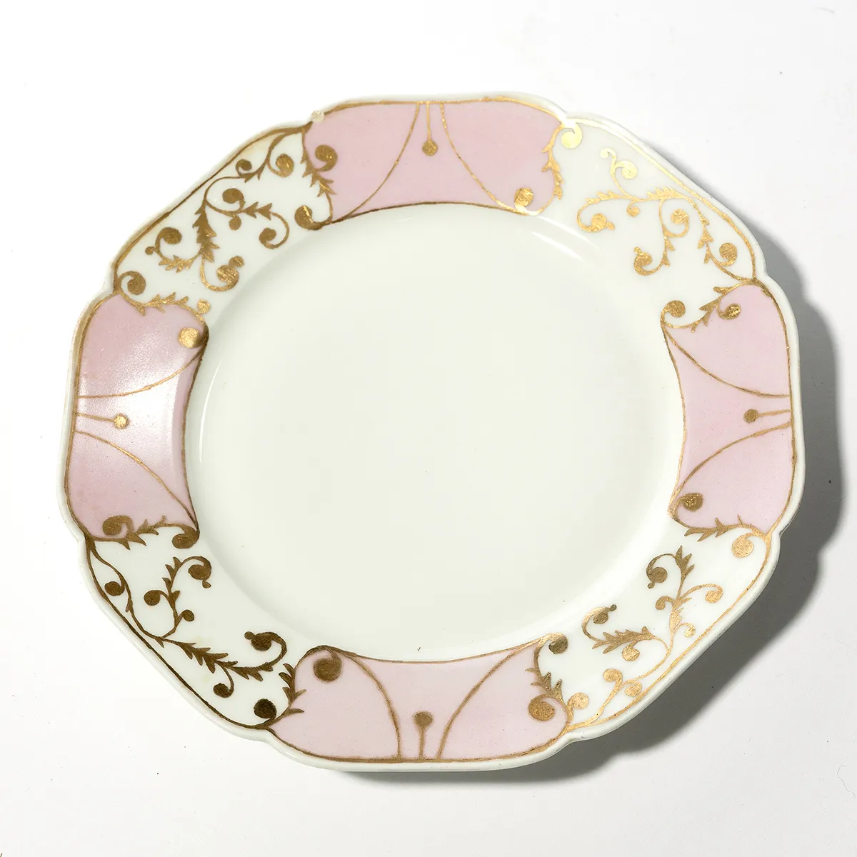 Pink and Gold Haviland and Co Antique Salad Plate 1880 - 8.25"