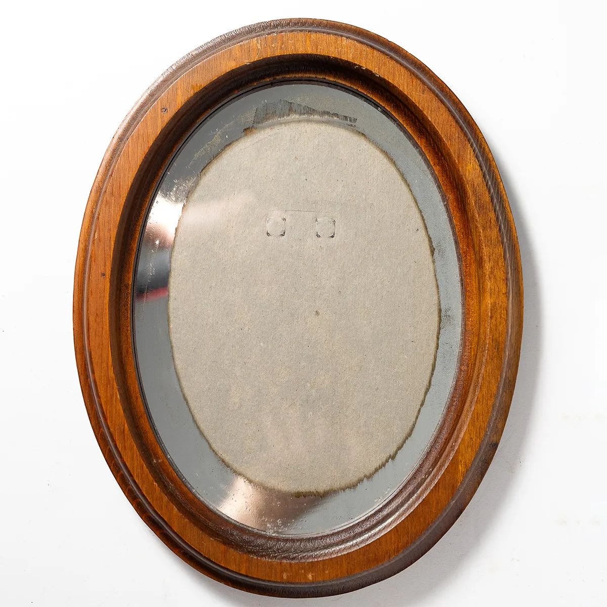 Oval Standing Wood Picture Frame with Mercury Glass around the frame