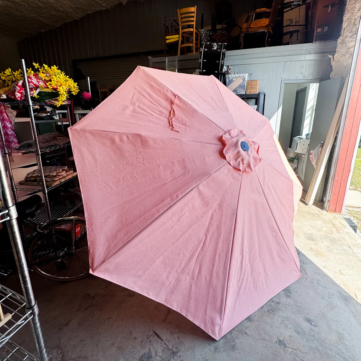 Large Pink Market Patio Umbrella Outdoor Canopy Prop