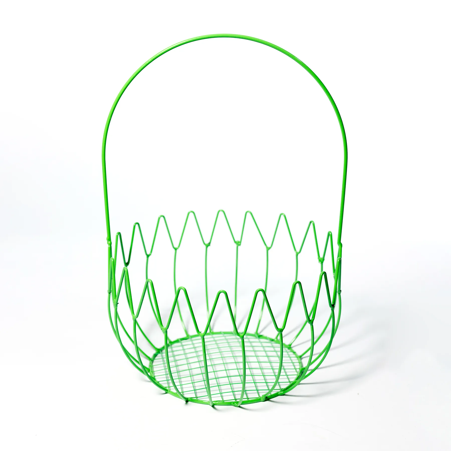 New Green Decorative Metal Wire Modern Easter Basket - 14" x 10"