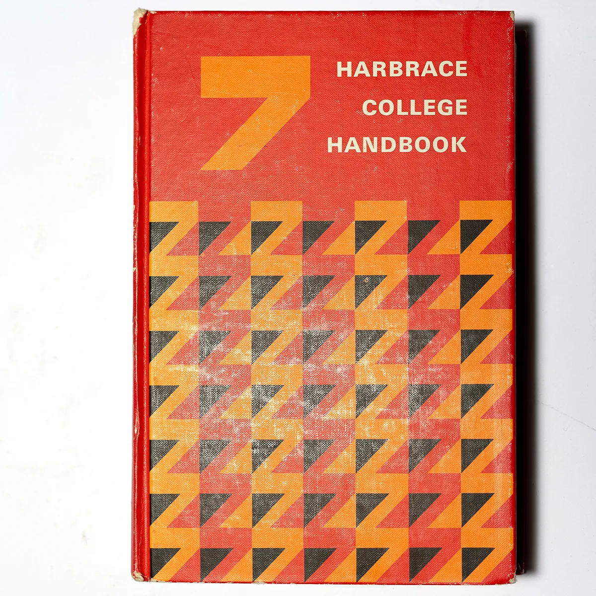 Vintage Book "Harbrace College Handbook" Red Book with geometric orange and black cover - 7.25" 5"