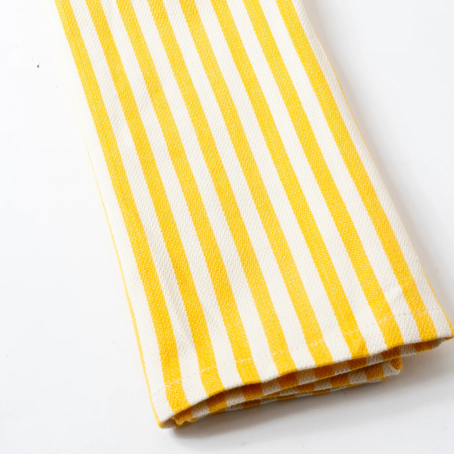 Yellow and White Striped Cloth Napkin - 20" x 20"