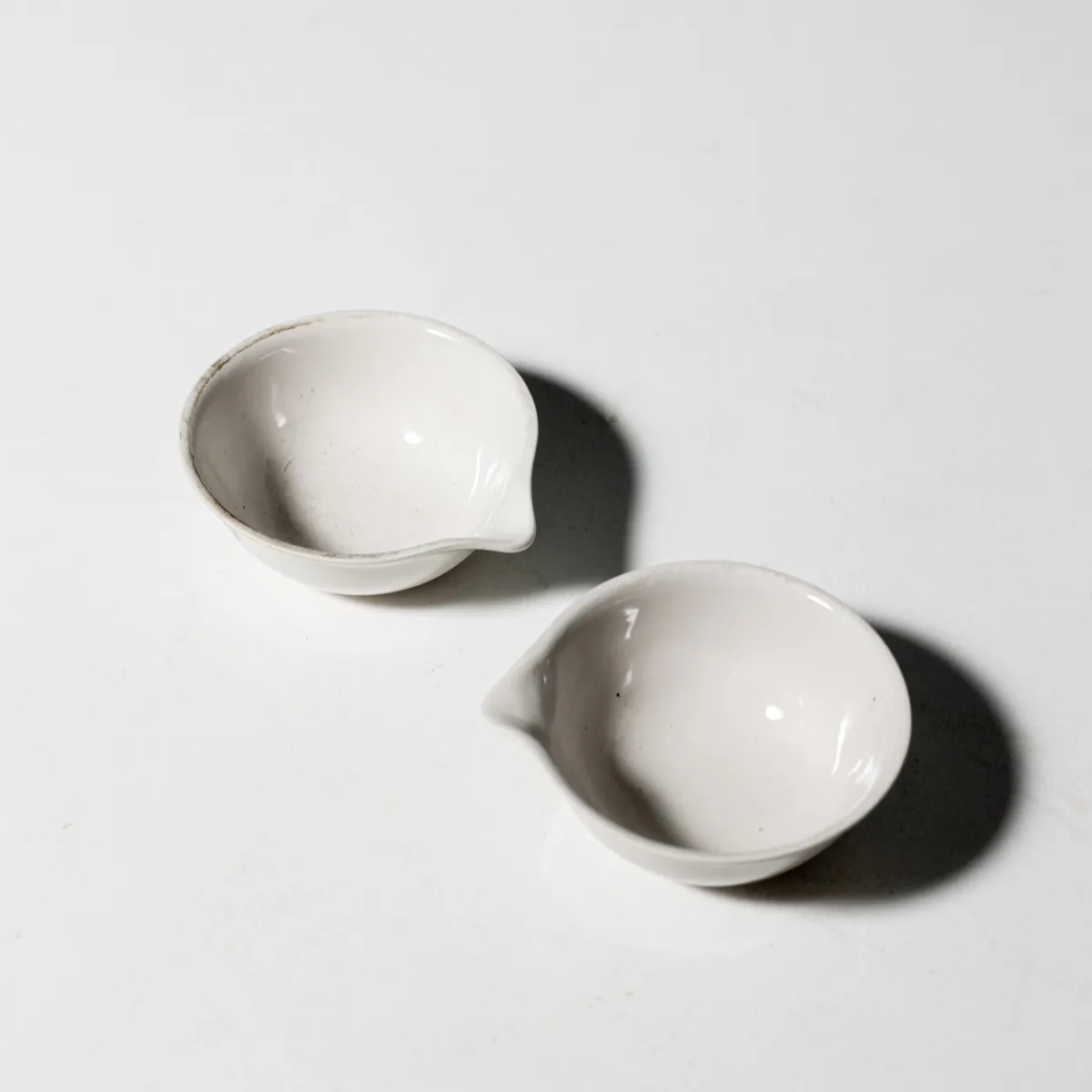 Apothecary or Laboratory Porcelain bowl with spout. Vintage Pharmacy, coors