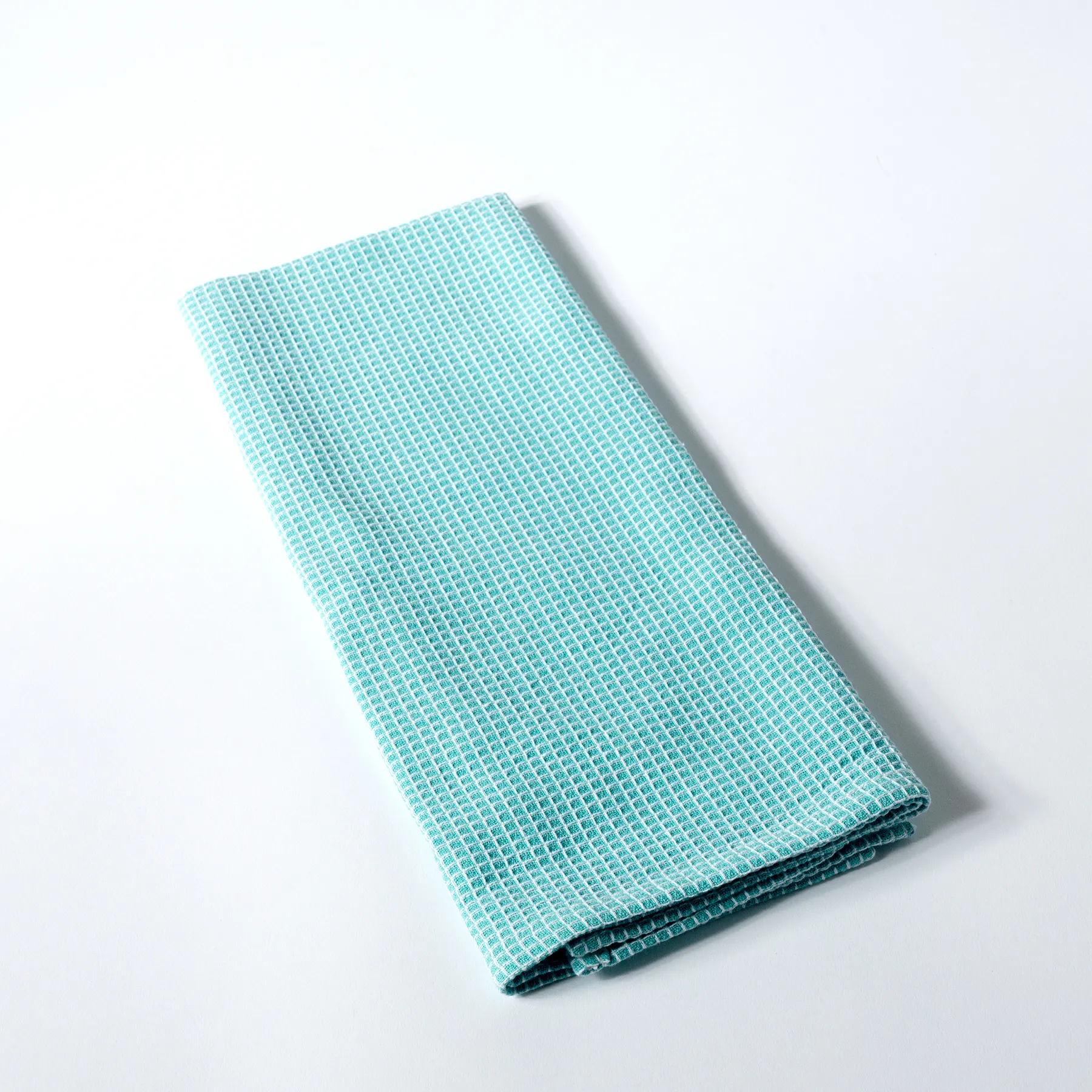 Aqua Checkered Dish Towels 16" x 26" 
