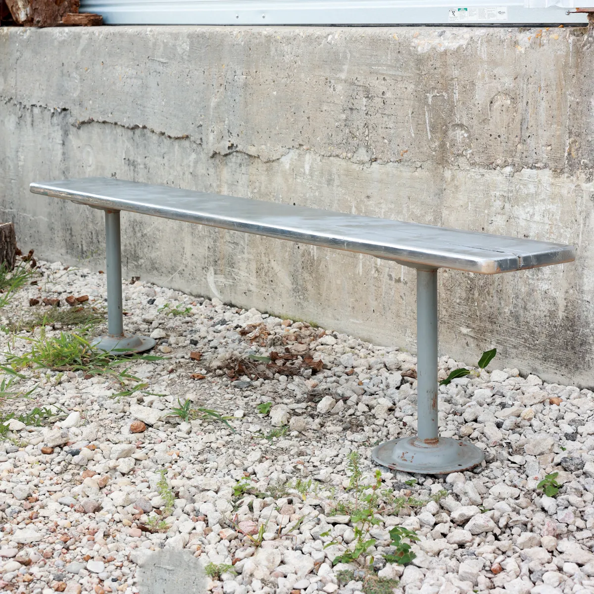 Vintage Industrial Aluminum Locker Room Pedestal Bench