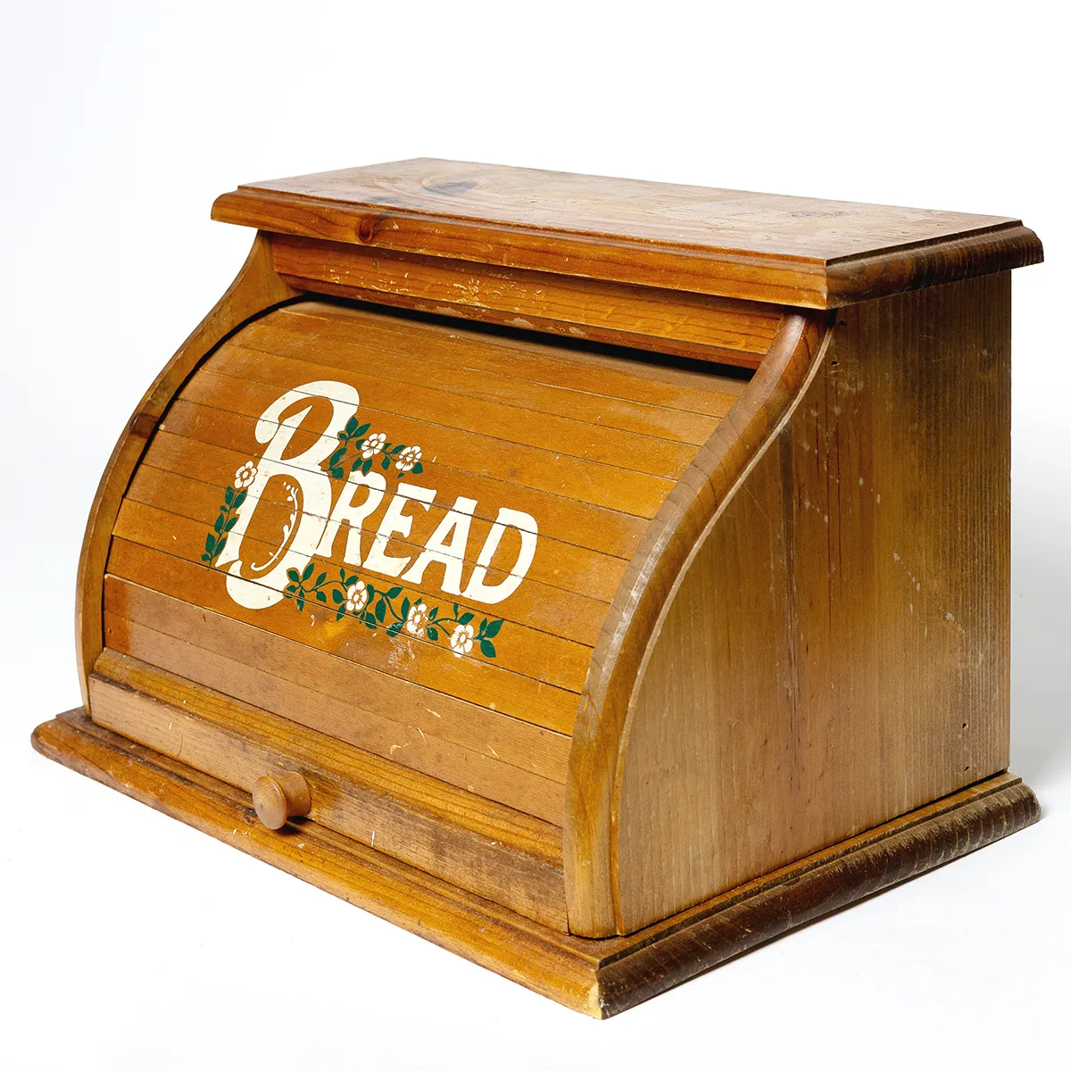 70s 80s vintage on the counter bread box with roller door