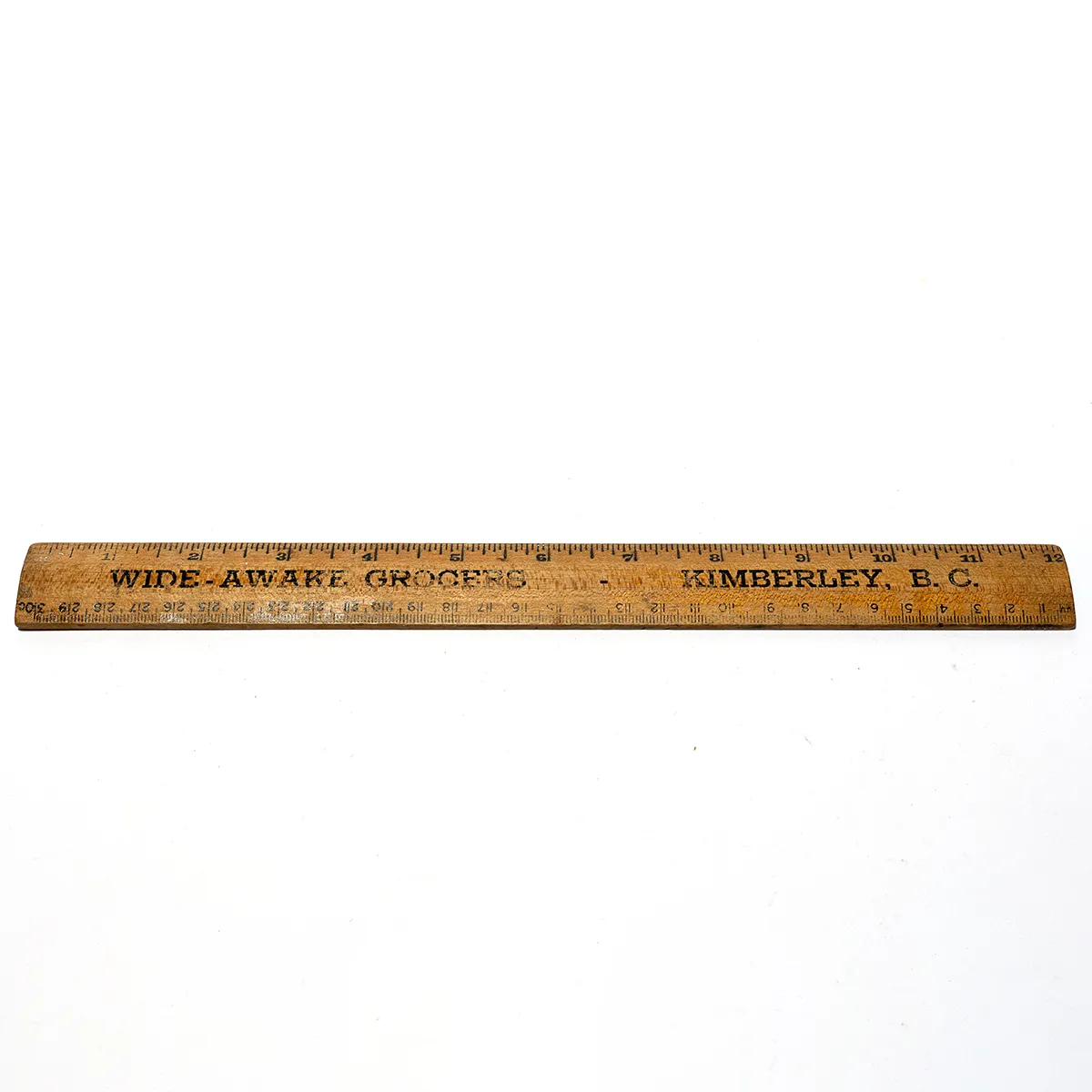 vintage 12 inch wooden ruler advertising 1958