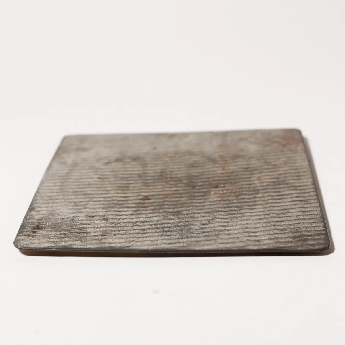 Vintage Galvanized Steel Corrugated Industrial Textured Panel, Trivet