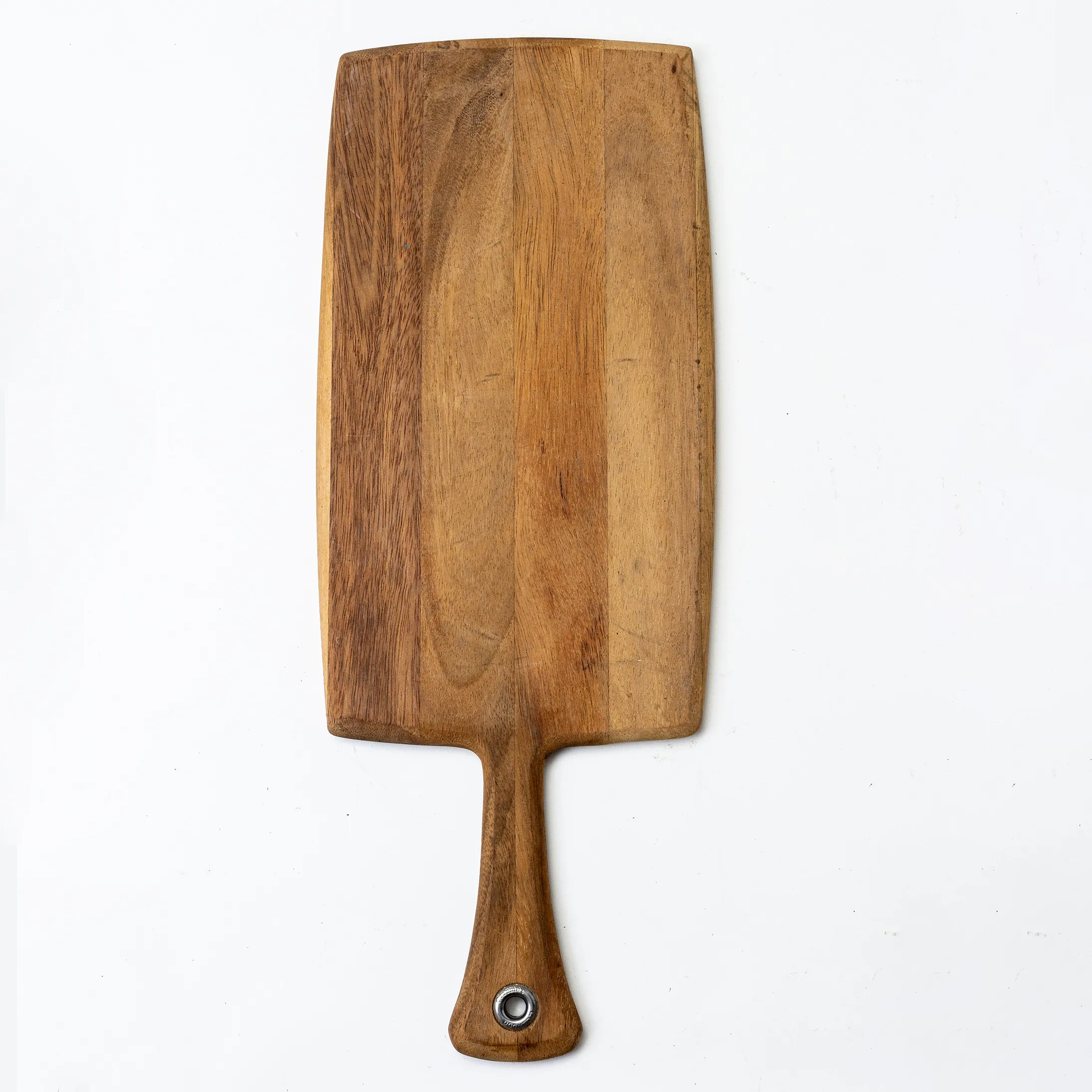 Cutting Board Natural Wood Silver Rivet Handle