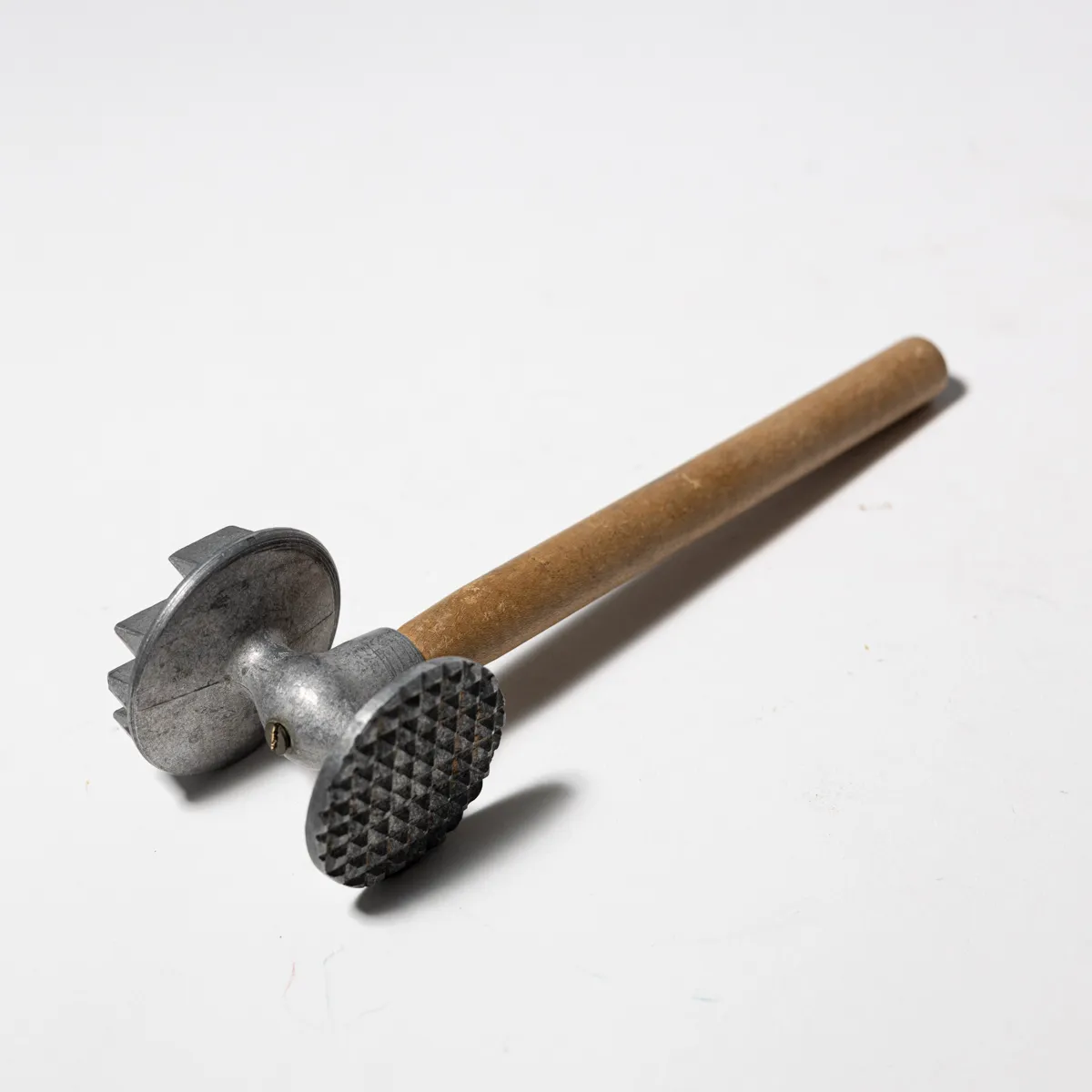 Vintage meat tenderize AluminumMallet with Wood Handle