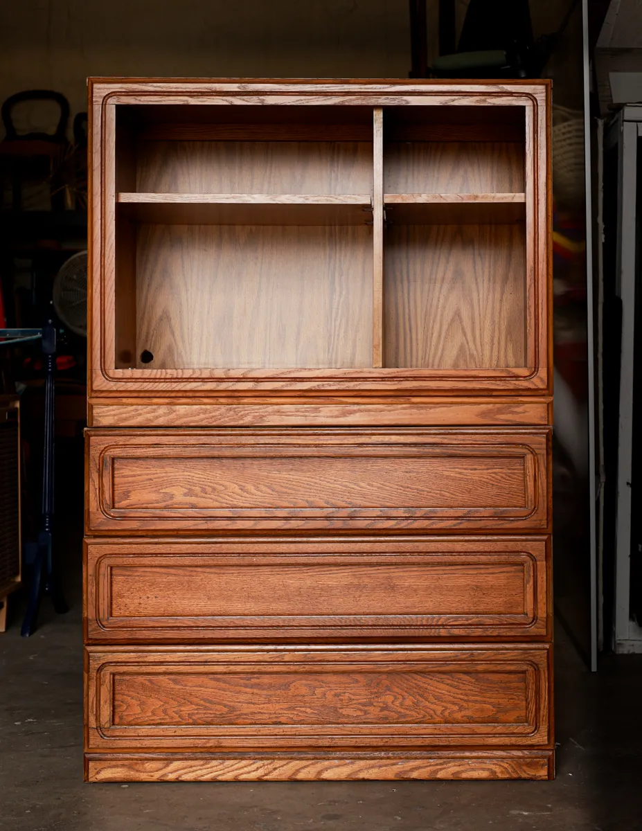 Bullnose, 1990 Entertainment Center Curio Cabinet.