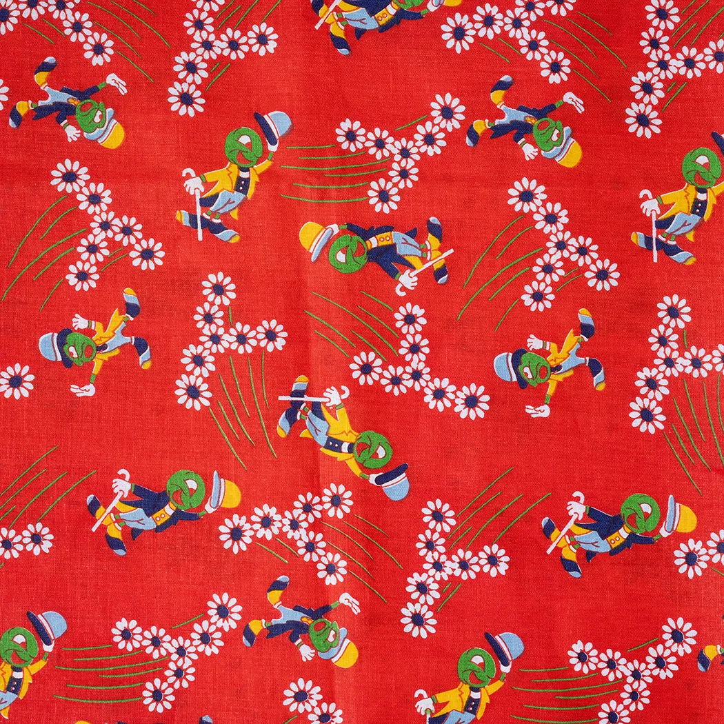 Vintage Fabric Jiminy Cricket Red - 44" x 74"