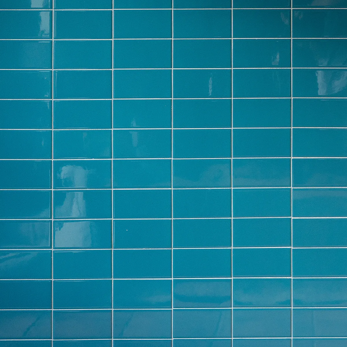 Surface Tile: Aqua 2x6 blue tile with White Grout, 