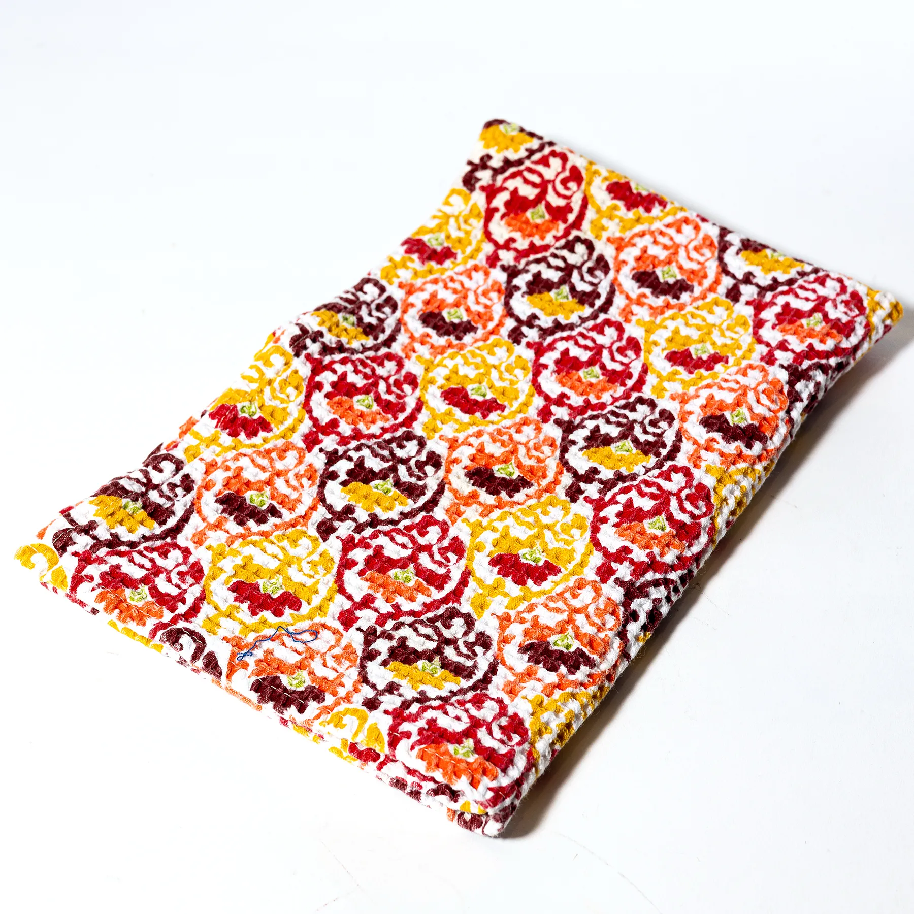 Orange and Red Detailed Dishtowel - 22" x 15"