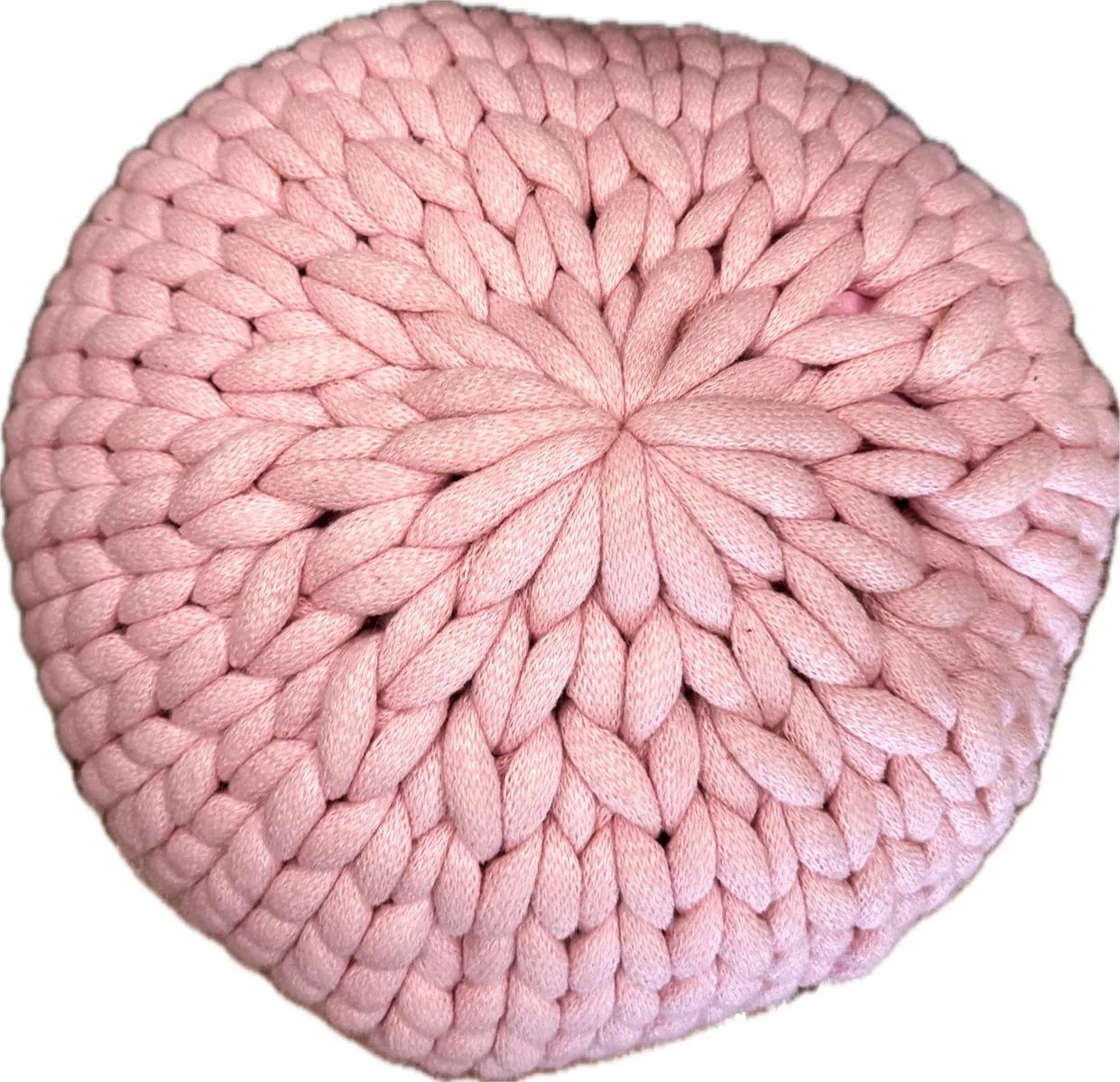 Chunky Pink Pottery Bar Knit Round Pillow