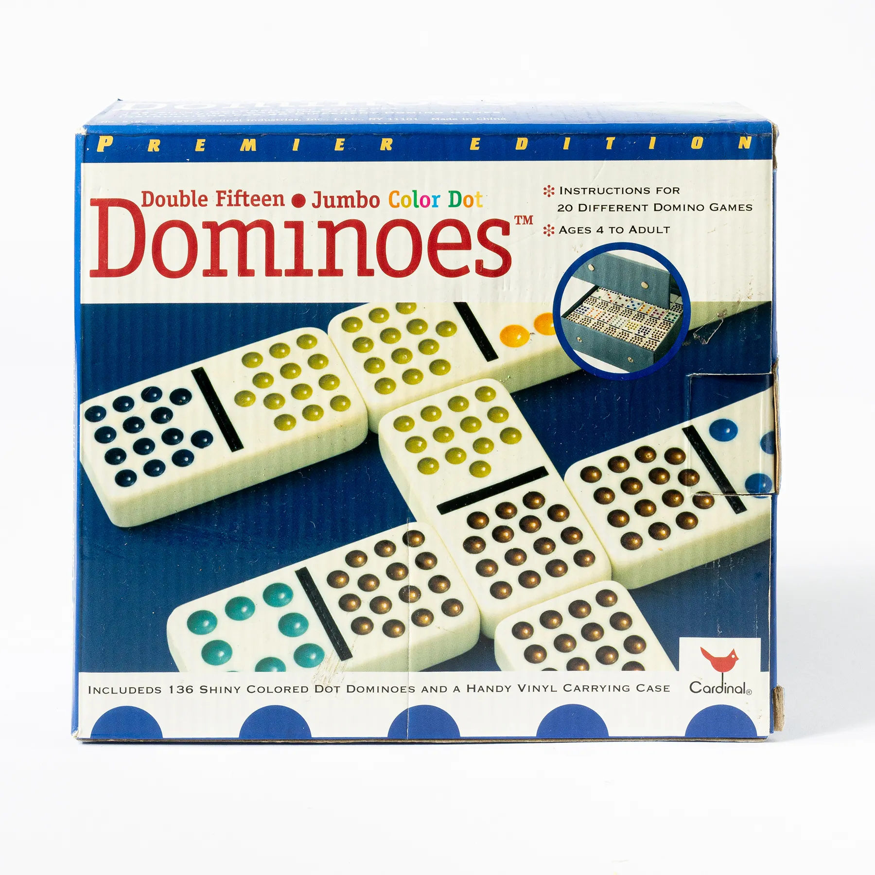 Game Dominoes Double 15 Jumbo Color Dot