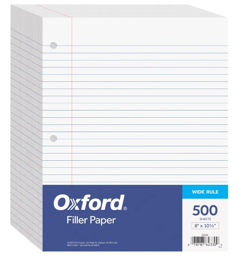 Loose Leaf Lined School Paper, Education ephemera