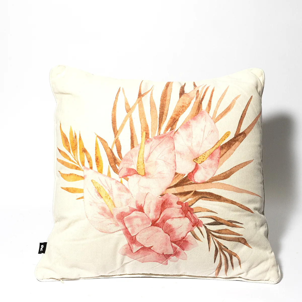 Off White and Pink Water Lillies Cottage Core Pair - 16"