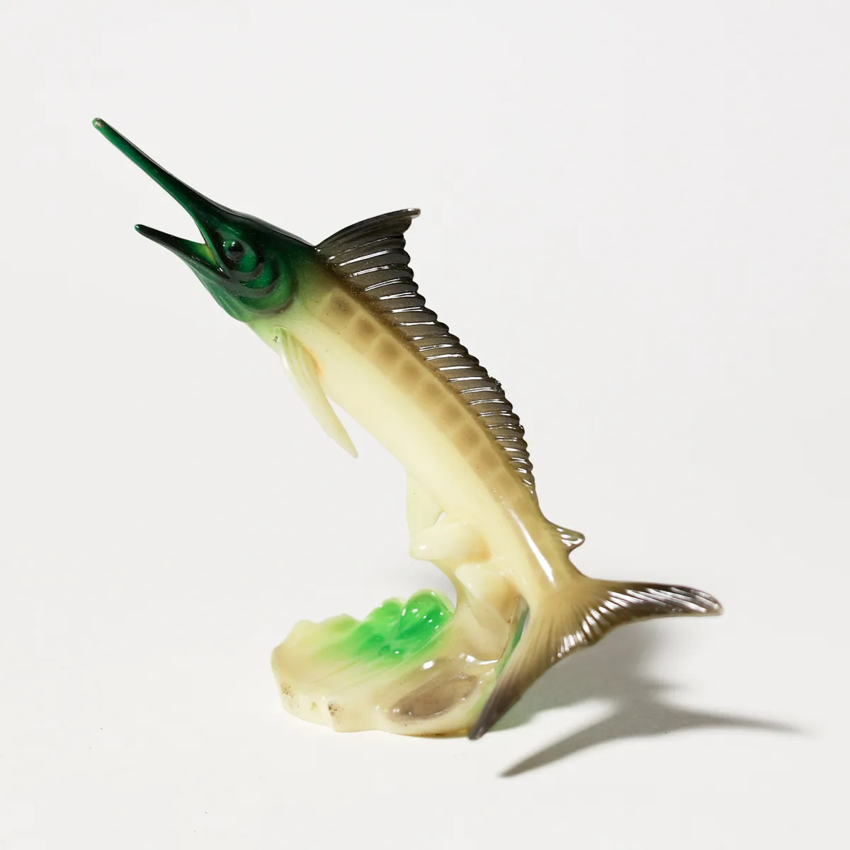 Vintage Resin Jumping Marlin Nautical Figurine Statue