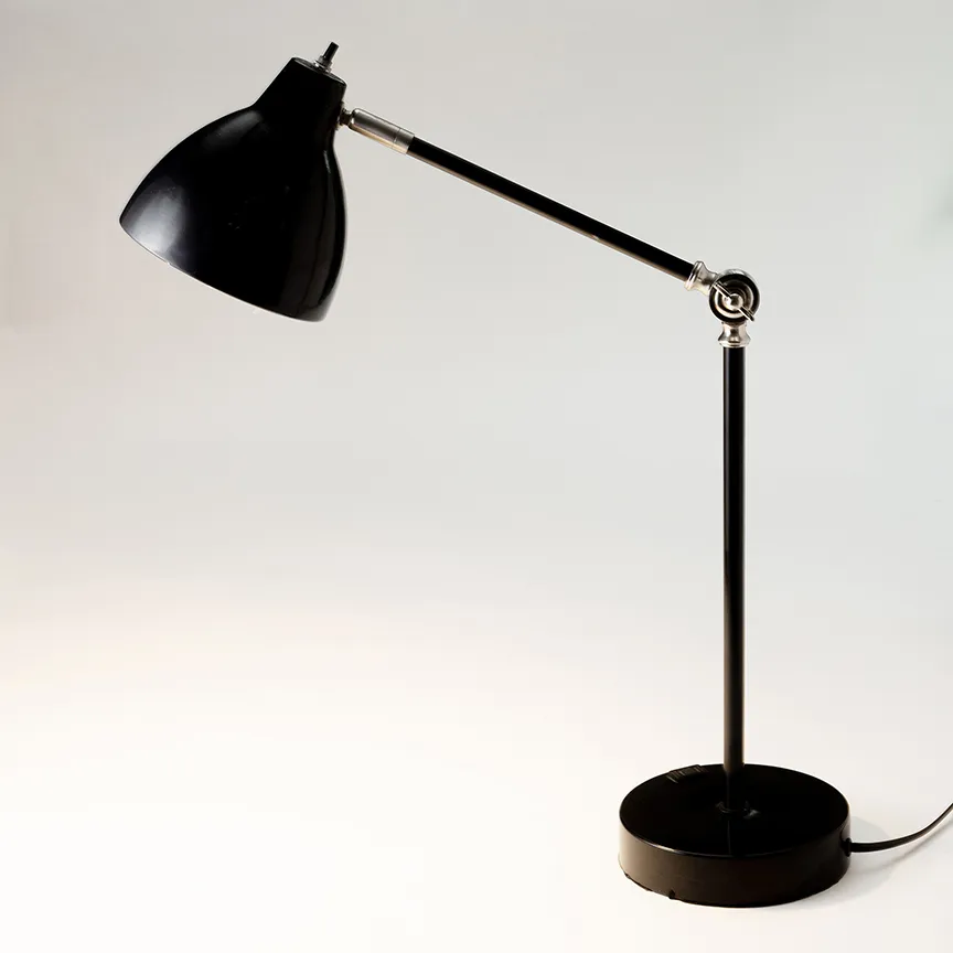 Retro Black Lamp with Chrome Details