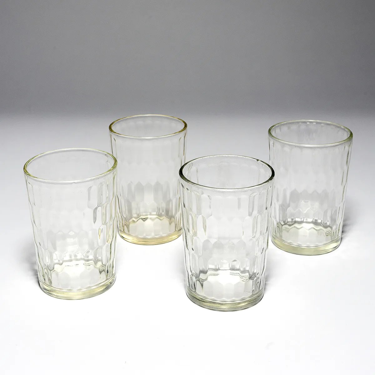 Clear Wide Short Textured Juice Glass Set - 4.75" x 2"