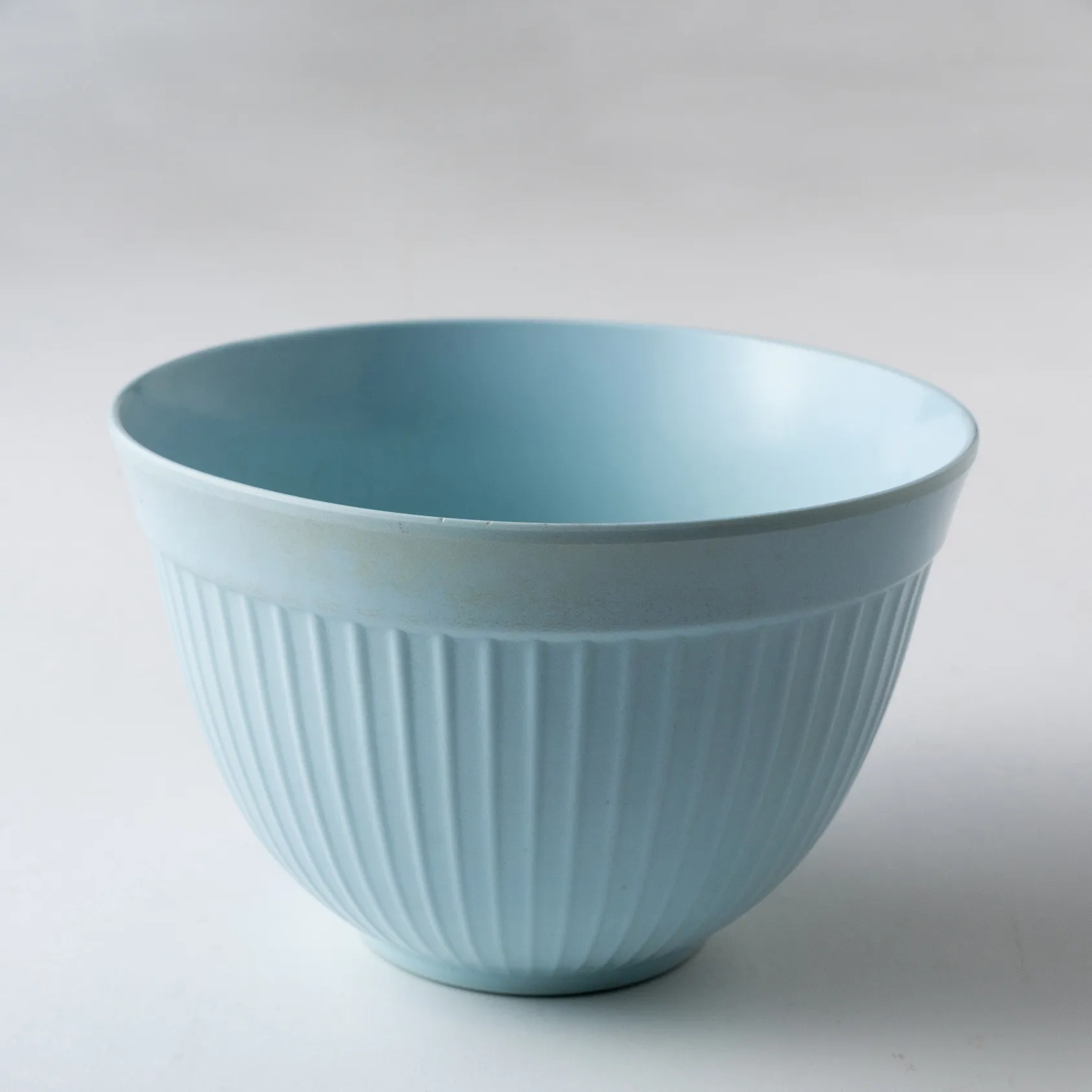 Tall Ribbed Blue Melamine Nesting Bowl - 7" x 4.5"