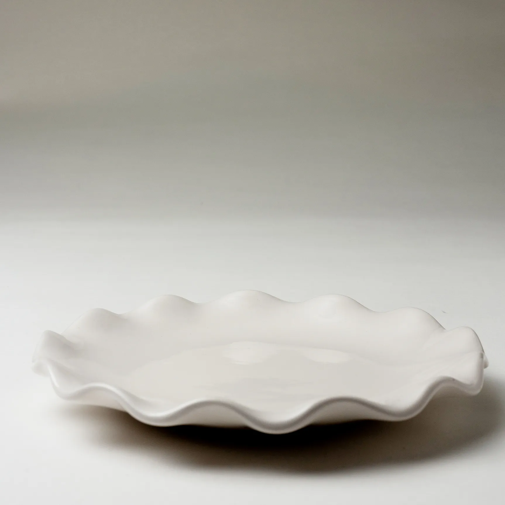 White Ruffled Plate - 1" x 8"