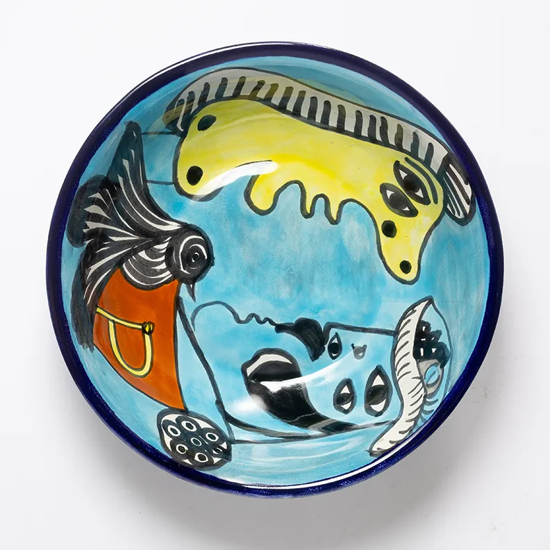 Vintage Talavera colorful characters Handpainted Mexican Pottery - 6" x 1.75"