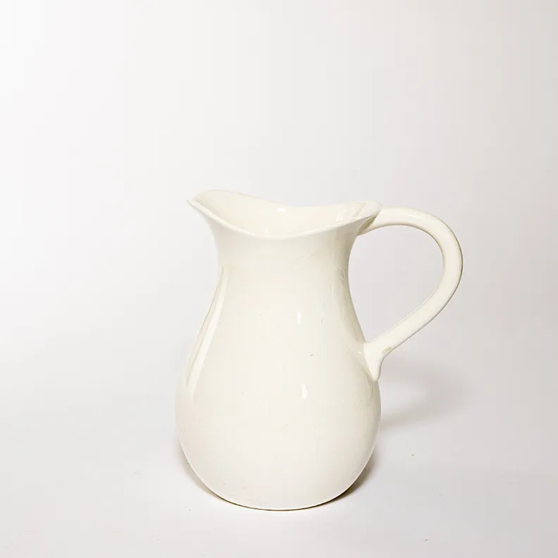Ivory White Milk Water Pitcher - 8" x 7.5"