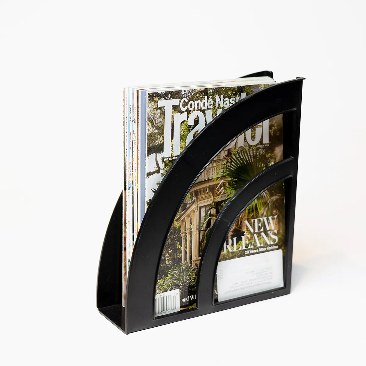 Black Plastic Rainbow Shaped Magazine holder
