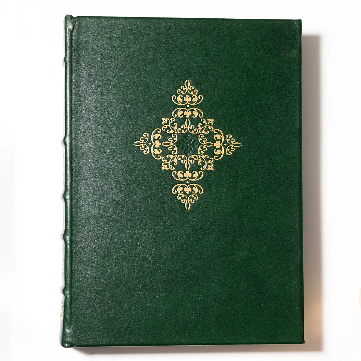 Book: Medical Book Surgical Disease Spinal Cord. Green Quarter leather with hubbed spine and gilt gold lettering/decoration. Gilded page edges. Silk page marker ribbon